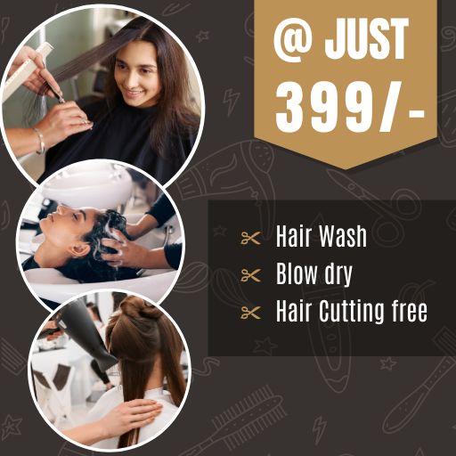 @399/- :Women Hair Wash/ Blowdry with Free Hair Cutting